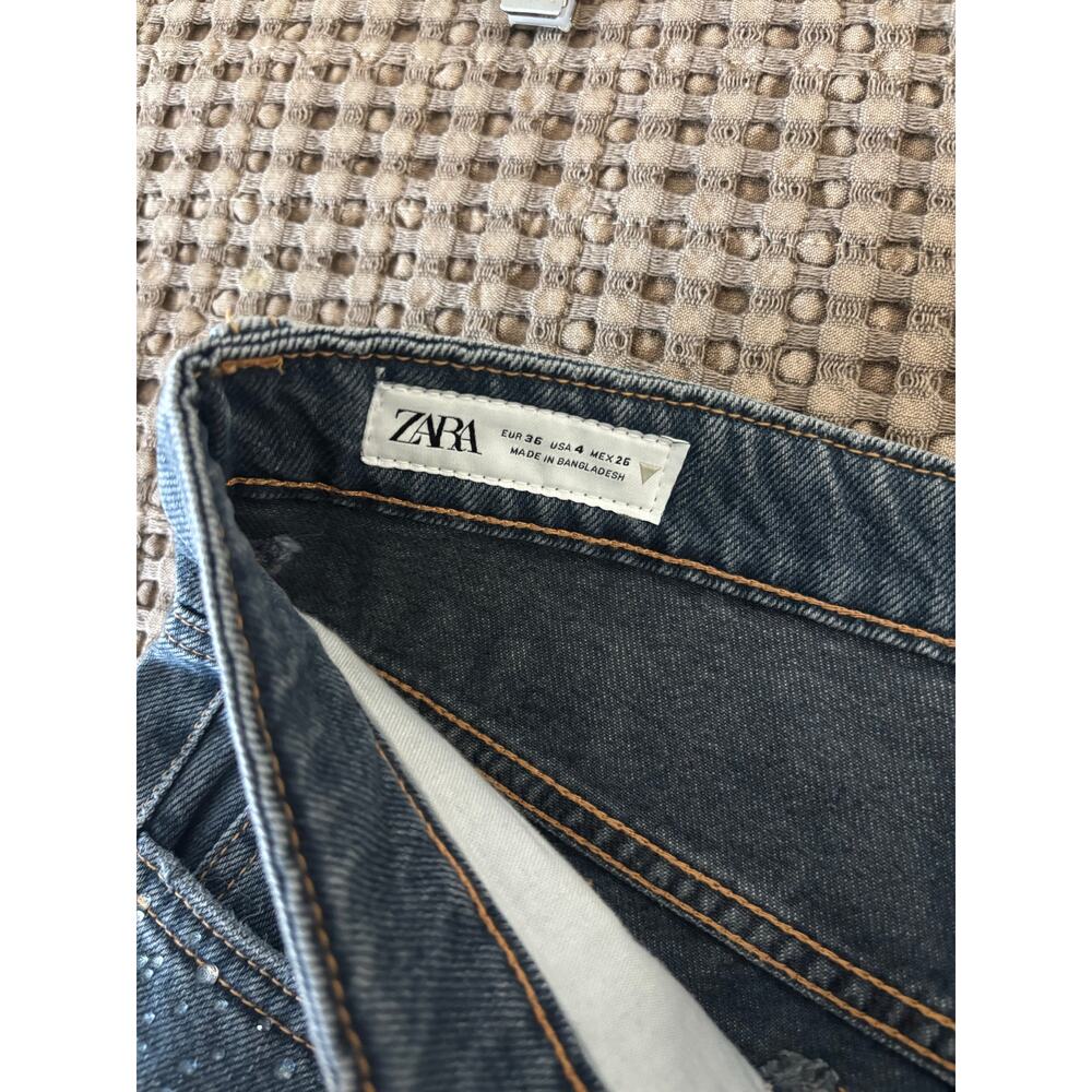 Zara Rhinestone Covered Relaxed Fit Baggy Jeans - Picture 5 of 10